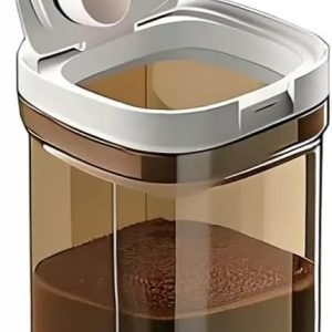 Airtight Coffee Canister, 20oz Coffee Storage Container with Scoop, Kitchen Food Storage Jar for Grounds Coffee, Beans, Tea, Sugar, Flour, Cereal, 1800ml