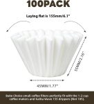 1-2 cup small coffee filters, 100 disposable coffee filter papers, single-cup coffee pot, for pour-in and drip coffee makers, suitable for 1-2 people