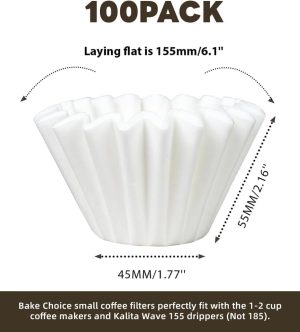 1-2 cup small coffee filters, 100 disposable coffee filter papers, single-cup coffee pot, for pour-in and drip coffee makers, suitable for 1-2 people