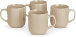 Ceramic Coffee Mugs, Ceramic 4-Piece Set, 16 oz, Microwave and Dishwasher-Safe, Linen Gray