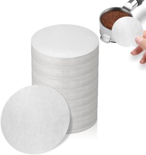 1000 sheets coffee filter paper for espresso machines, 53mm unbleached espresso filter paper, portable ice mesh filter paper.