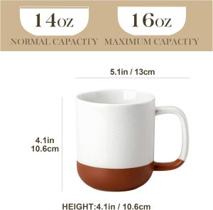 Ceramic Coffee Mugs Set of 4, 16oz Coffee Cups, Modern Farmhouse Mugs for Coffee, Latte, Tea, Hot Chocolate, Cappuccino, Milk, Microwave & Dishwasher Safe, Multicolor