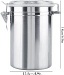 Stainless Steel Vacuum Sealed Coffee Container Storage Jar For Sugar Tea Bean (Extra Large 57L 13.1 X 14.4 X 18.5in)