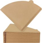 No. 2 cone-shaped coffee filter paper, 200 sheets of unbleached No. 2 coffee filter paper, disposable natural paper filter paper, 2-4 cups, 2 cone-shaped filter papers, suitable for pour-over and drip coffee machines.