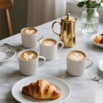 Matte White Coffee Mugs Set of 4, 12 Ounce Mug with Handles, Ceramic  Catering Coffee Cups, Porcelain Mugs Sets for Coffee, Tea, Hot Cocoa, Milk, Microwave and Dishwasher Safe