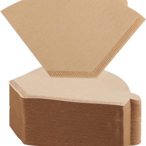 200 sheets of No. 2 coffee filter paper, 2 packs of unbleached cone-shaped disposable coffee filter paper, 2 cone-shaped paper filter papers, suitable for drip and pour-over coffee machines (2-6 cups).