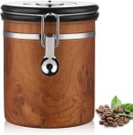 Airtight Coffee Canister with Date Tracker - Holds a Full 1LB Bag of Beans Stainless Steel Container(1.5L), One-Way Valve & Easy-Lock Lid for Coffee Beans, Tea, Sugar Storage