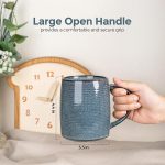 Large Coffee Mugs Set of 4, 18oz Handmade Ceramic Coffee Mugs Set with Gradient color for Latte/Tea/Beer/Hot Cocoa, Dishwasher & Microwave Safe, Multi-Color